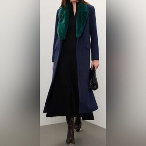 Marina Moscone - Faux Fur Collar Coat